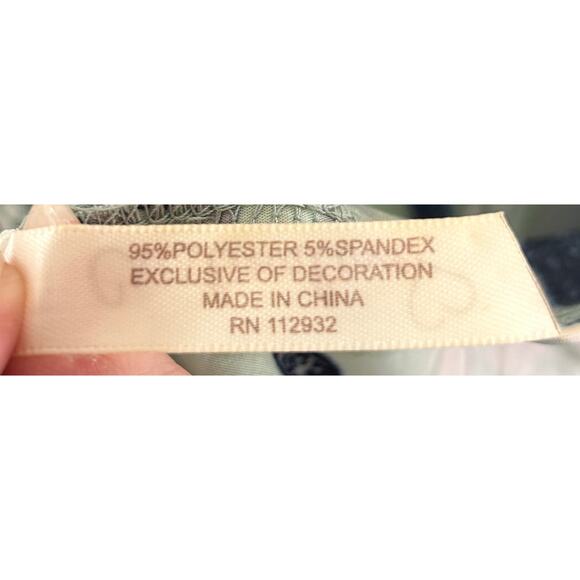 Cristinalove Abstract Blue Marble Print Halter Dress with Beaded Strap – Size L - Picture 7 of 8